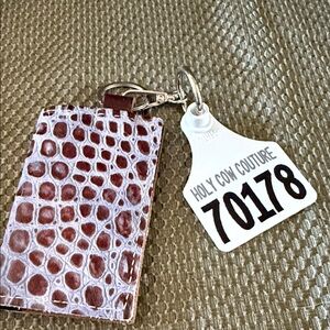Holy Cow Couture Brown Key & Card Holder